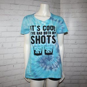 🥃😎💙 “Both My Shots” Tee · Handmade · Tie-Dye · L